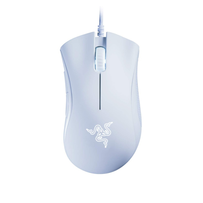 Razer DeathAdder Essential Gaming Mouse: 6400 DPI Optical Sensor - 5 Programmable Buttons - Mechanical Switches - Rubber Side Grips - Classic White