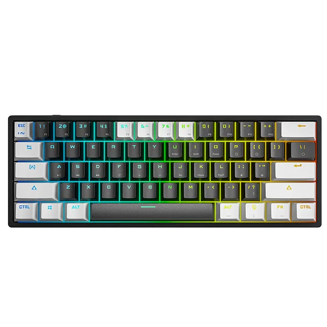 LEAVEN K620 Gaming Mechanical Keyboard Computer Notebook Wired Keyboard 61 Keys Green Axis RGB Gaming Mechanical Keyboard
