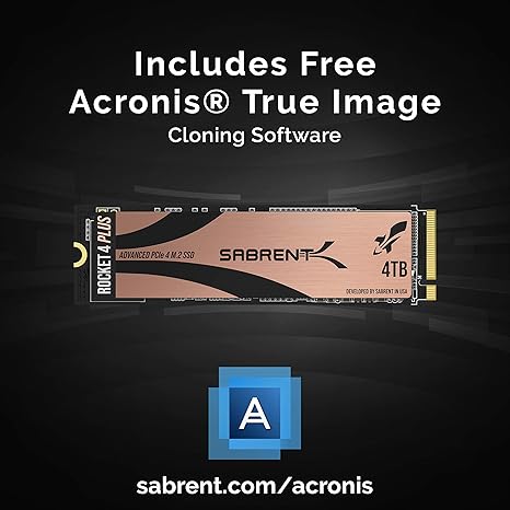 SABRENT 4TB Rocket 4 PLUS NVMe 4.0 Gen4 PCIe M.2 Internal SSD Extreme Performance Solid State Drive R/W 7100/6600MB/s (SB-RKT4P-4TB)