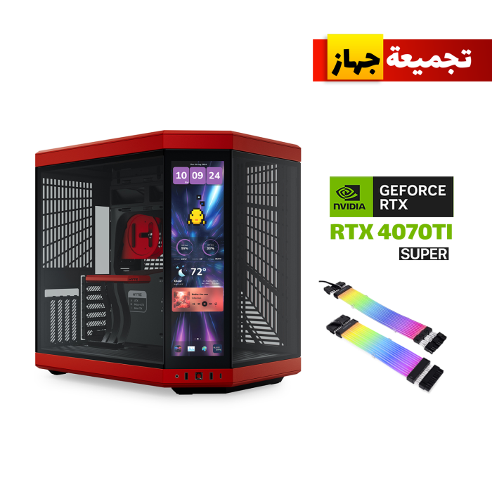 Gaming PC i7-14700K,ASUS Z790-P WIFI D5 MB,32GB DDR5(6000),2TB SSD NVME GEN-4,ASUS TUF RTX 4070TI SUPER 16GB VGA,850 WATT PSU GOLD,lian li Strimers VGA+MB,ASUS TUF 6X Fans,ASUS RYUJIN 3 L360 Liquid Cooler,HYTE Y70 Touch Infinite Mid Tower Case,Win 11 Pro