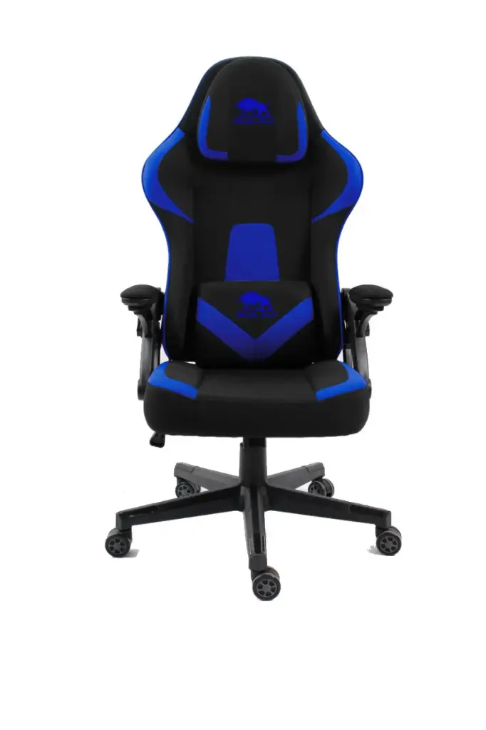 BLACK BULL Gaming Chair With Headrest Up & Down Slide Adjustable and Moveable Armrest, Woven Fabric Black / BLUE