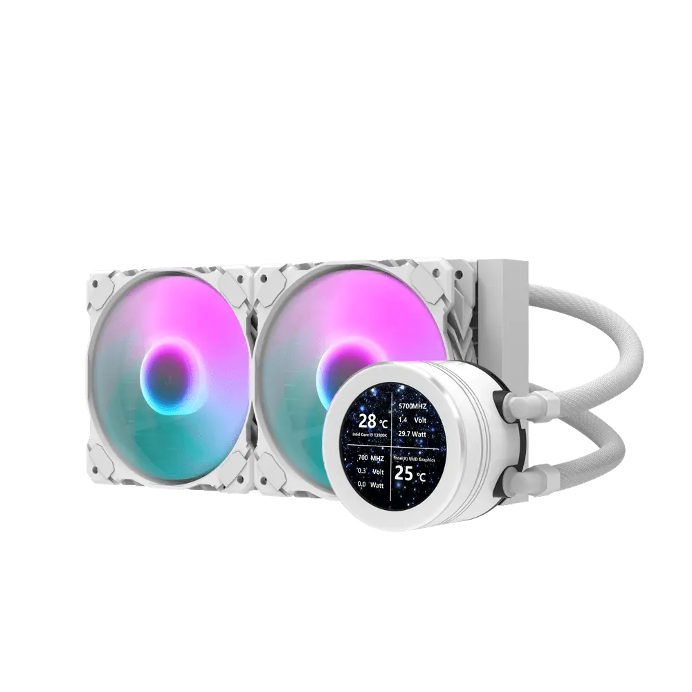 DarkFlash DN240S Led Liquid CPU Cooler - White