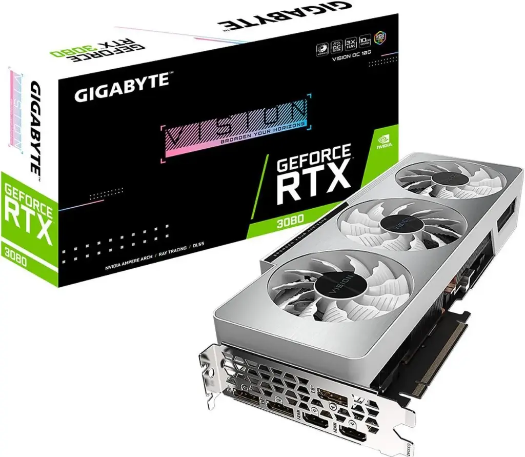 GIGABYTE Vision OC GeForce RTX 3080 10GB GDDR6X PCI Express 4.0 ATX Video Card GV-N3080VISION OC-10GD (rev. 2.0) (LHR)