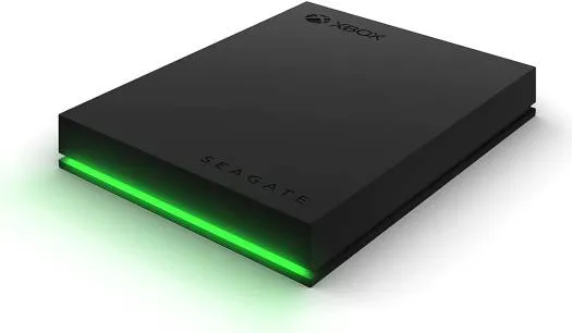 Seagate Game Drive 4TB Portable External Hard Drive, For Xbox, USB 3.2 Gen 1, 2.5 Inch Form Factor, Bus Powered, Rescue Data Recovery Services, Black With Built-In Green LED Bar