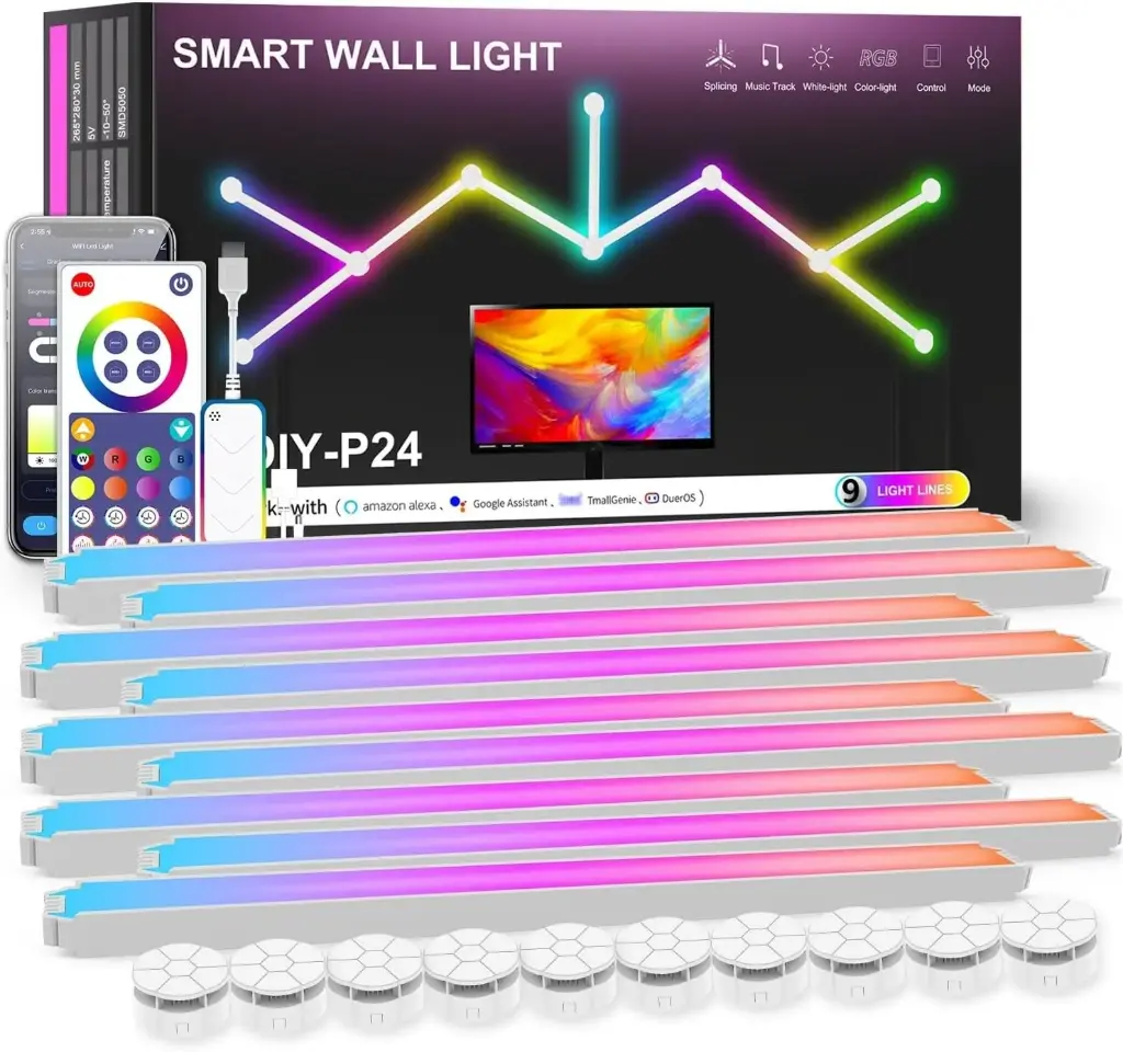 DIY024 Tuya Smart Splicing Light DIY Indoor Wall Atmosphere Light Wireless Bluetooth LED Creative Pickup Network Quantum Light