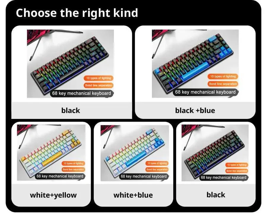 Skylion K68 Wired Mechanical RGB Gaming Keyboard  - Blue Switch