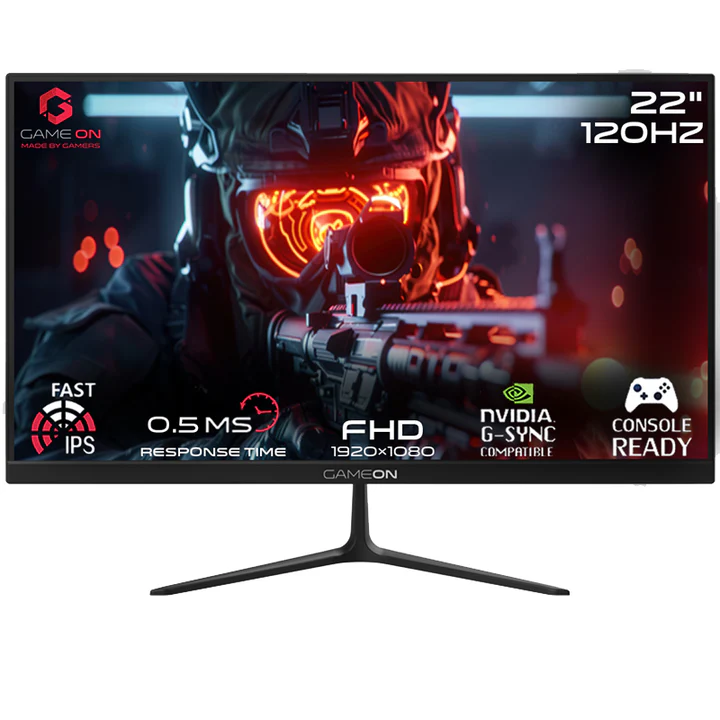 GAMEON GOES22FHD120IPS 22" FHD, 120Hz, MPRT 0.5ms, HDMI 2.1, Fast IPS Gaming Monitor (Support PS5) - Black