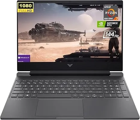 HP Victus 15.6" FHD Gaming Laptop, 8-core AMD Ryzen 7 5800H Processor, NVIDIA GeForce RTX 3050 Ti, 16GB RAM 512GB SSD, Bluetooth, HDMI, Webcam, Windows 11 Home, Black