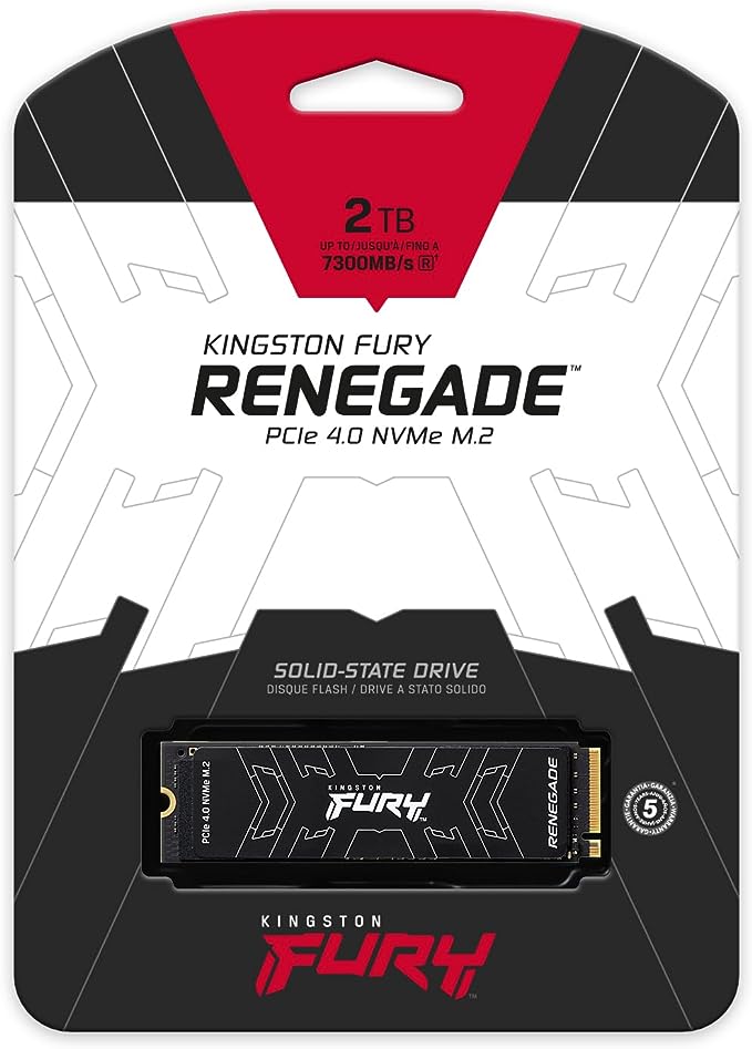 Kingston FURY Renegade 2TB PCIe Gen 4.0 NVMe M.2 Internal Gaming SSD | Up to 7300 MB/s | Graphene Heat Spreader | 3D TLC NAND | Works with PS5 | SFYRD/2000G, Solid State Drive