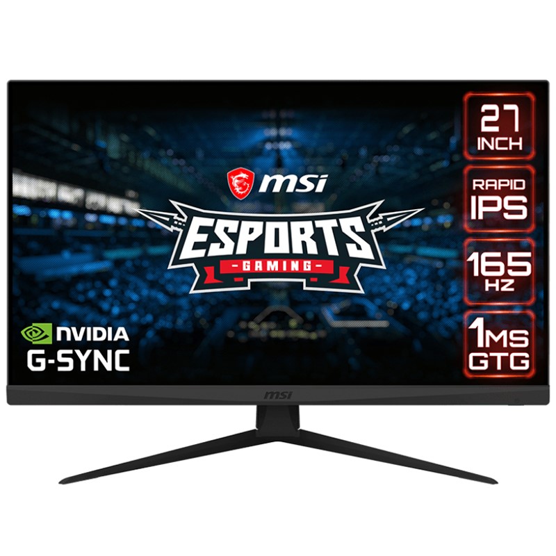 MSI OPTIX G273QF 27" WQHD Rapid IPS Gaming Monitor, 165hz, 1ms, NVIDIA G-Sync - Black