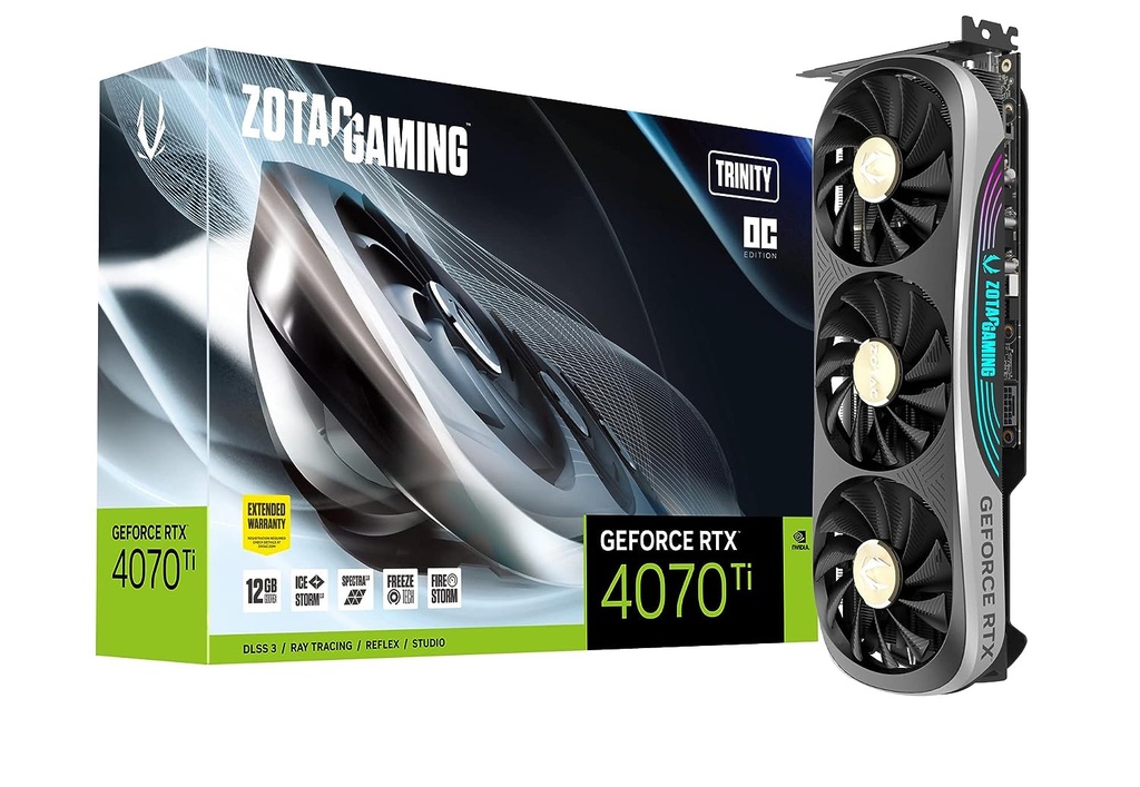 Zotac Gaming Geforce Rtx 4070 Ti Trinity Oc Zt-D40710J-10P Vd8360 Graphics Board,pci_e_x16,gddr6x,12 GB