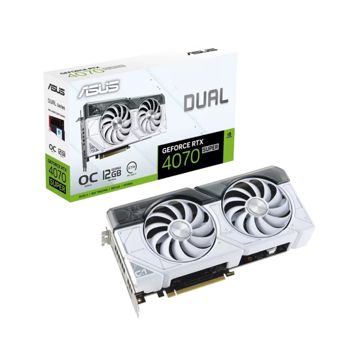 ASUS Dual GeForce RTX™ 4070 SUPER White OC Edition 12GB GDDR6X