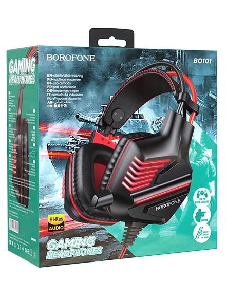 Brofone BO101 Wired Gaming Headphones - Red