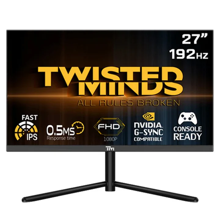 Twisted Minds 27'' Flat FHD Fast IPS, 192Hz, 0.5ms, HDMI 2.1, HDR Gaming Monitor