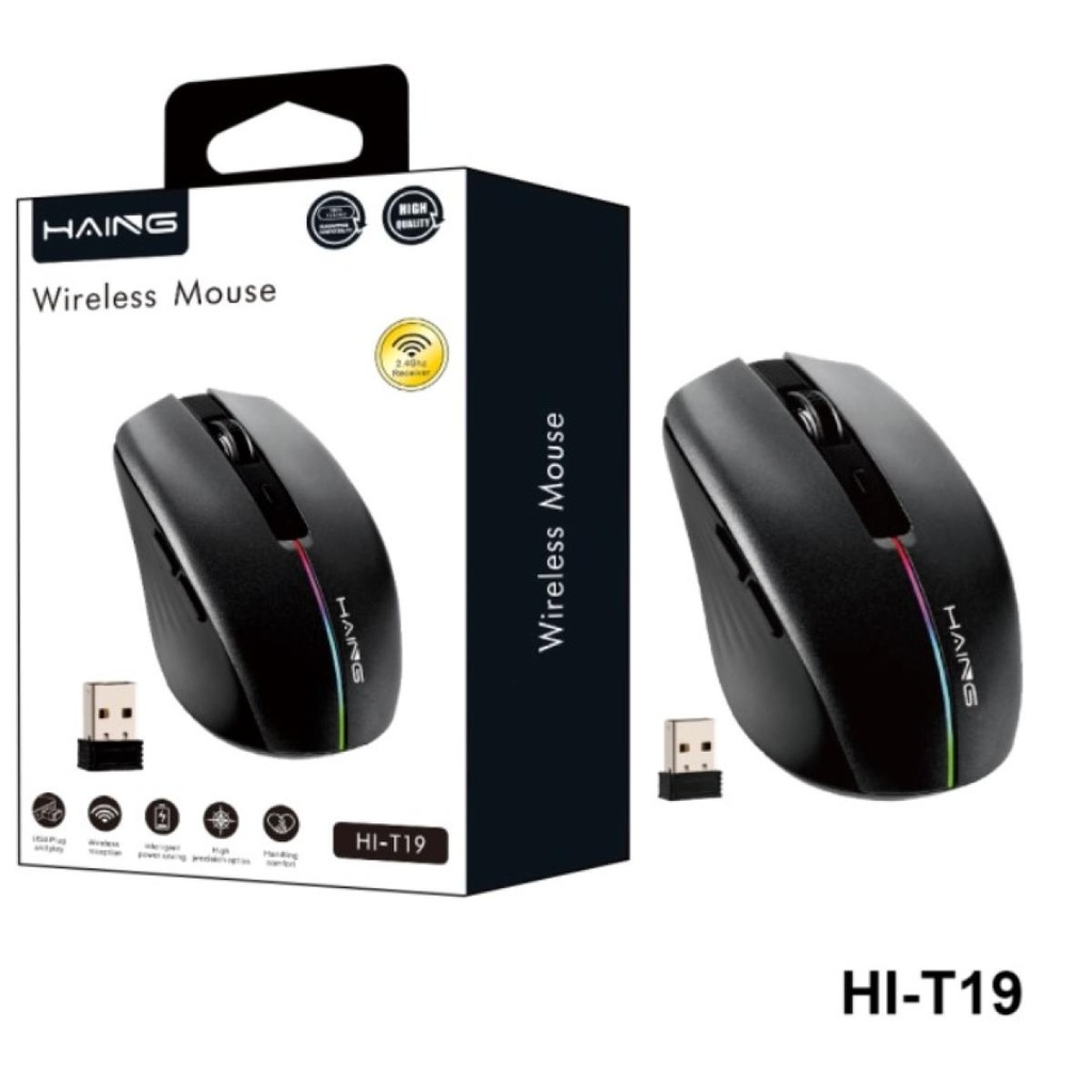 HAING HI-T19 2.4G Wireless Mouse with Rechargeable Battery